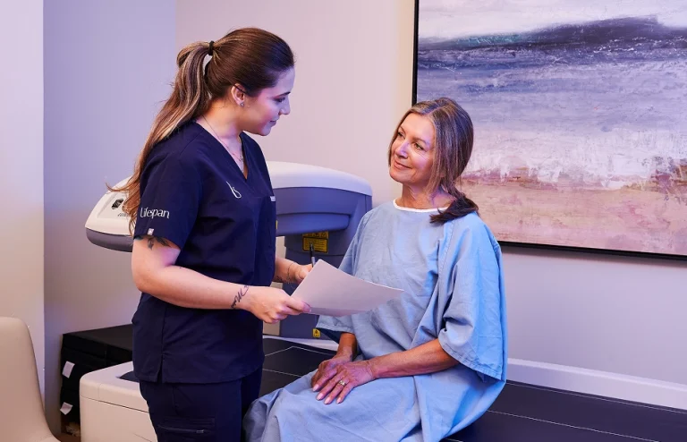 "A doctor from Life Span provided the patient with detailed information about her treatment options."